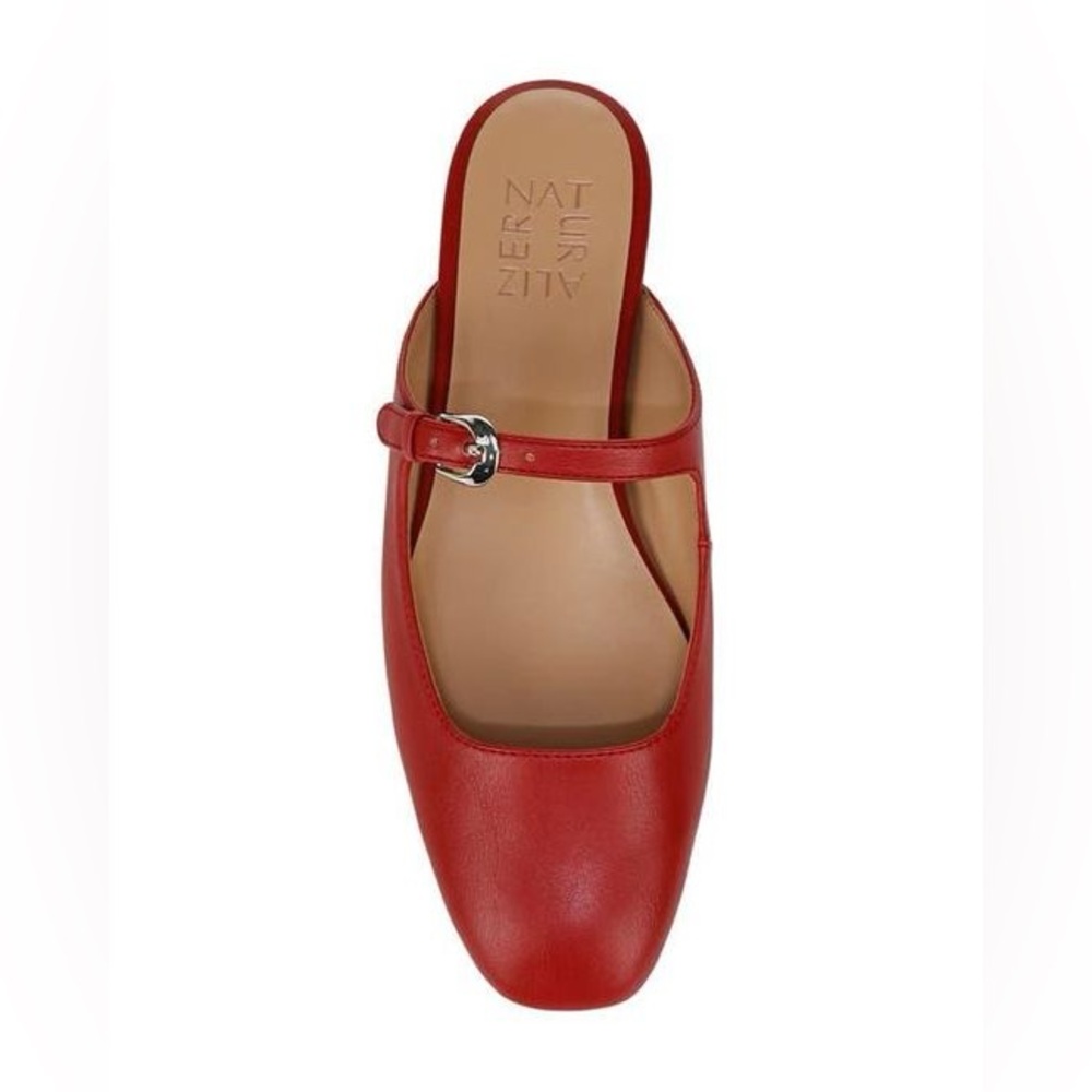 APPLE MARY JANE MULE in red faux leather